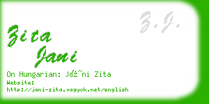 zita jani business card